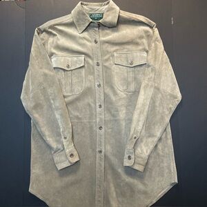 Ralph Lauren VTG Women’s Tan Leather Shirt Suede Western Rodeo Size Small